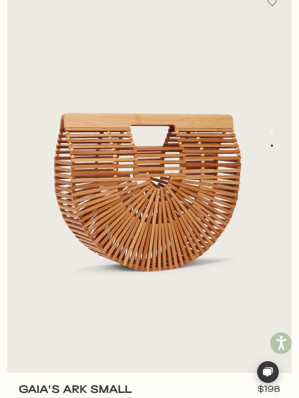 cult gaia half-moon bamboo mini bag - natural tan